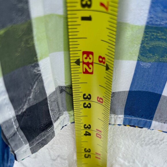 Robert Graham Mens Contemporary Fit Paisley Checkered Polo Blue Green Size 3XL - Picture 3 of 10